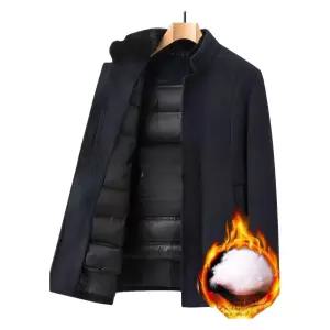 중년 남성 겨울용 울혼방 내구 반코트 바바리 코트형 점퍼