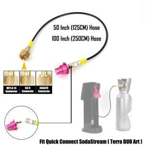 외부 Co2 실린더 어댑터 호스에 커넥터가 있는 W21 20 14 Art SodaStream DUO 소다 Terra 제조기 G3 연결 빠른