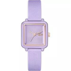 라코스테 플로우 여성용 3H 쿼츠 시계 사각 26mm 퍼플