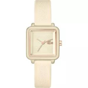 라코스테 플로우 여성용 3H 쿼츠 시계 사각 26mm 베이지