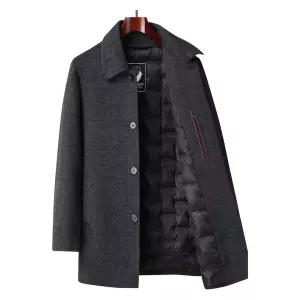 남성반코트 겨울 중년 Z05 남자 더블 정장 하프 아빠옷 가을 모직 코트 50대