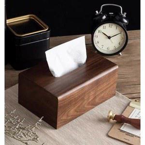 우드 각티슈 커버 티슈 선반 갑티슈커버 레트로 칸막이 거실 책상위서랍 디스펜서 티슈커버