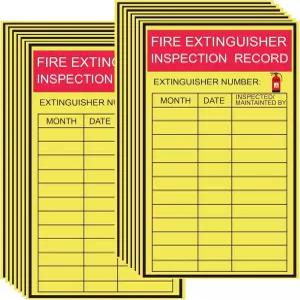 월간 소화기 검사 태그 안전 스티커 3x5 인치 연도 유지보수 충전 및 기록 라벨 재고 60Pcs 레코드 비닐