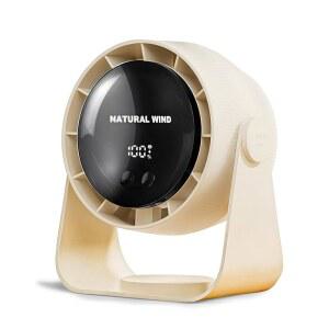 릴램프트 책상 선풍기 디지털 디스플레이 충전식 USB 휴대용 5, 강력한 공기 흐름 홈 오피스용 초조용한 벽걸이 주방 침실 침대 옆 여행용 캠핑 살구