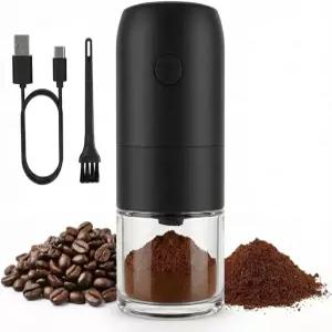 콜드웰 키친 휴대용 전기 커피 그라인더 - 여행 캠핑 및 가정용 USB 충전식 자동 세라믹 버 밀 미세 조정