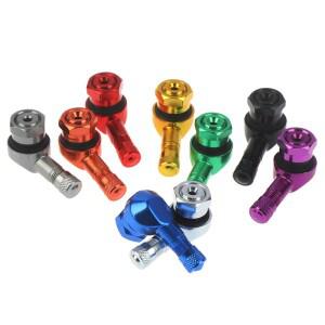 CNC 바이크 오토바이 90 도 앵글 휠 타이어 스템 튜브리스 밸브 알루미늄 2개