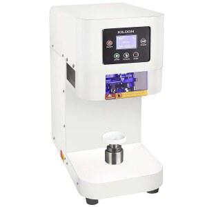 자동 상업용 캔 씰러 기계, 롤러 회전 병이 회전하지 않음 - 소다 시밍 높이 조절 가능, 플라스틱 알루미늄 맥주 캔용 전기 병 기계(지름 5.5cm)