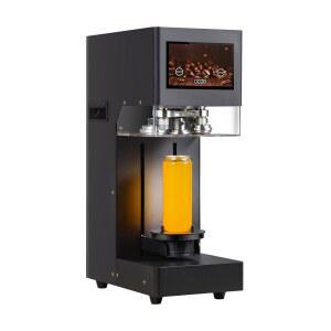 ABUKE 상업용 소다 캔 씰러, 알루미늄 및 플라스틱 캔용 자동 씰러 기계 - 터치 스크린 작동, 컵 매트 필요 없음, 감지 높이, 검은색