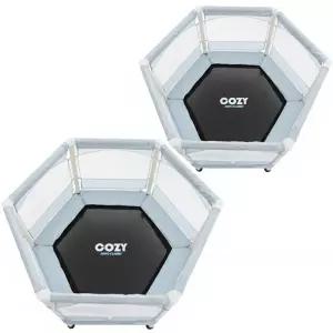 특/코지 토이원 육각형 트램폴린 아쿠아 그레이 2EA/실내놀이기구/방방이/정육각/실내놀이기구/안전망/트램펄린/어린이/유아/토이원