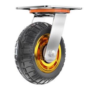 발포 바퀴 4인치 저소음 세트 브레이크 무소음 고무 휠 작업용 수레