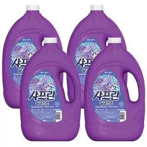 샤프란 실내건조 섬유유연제 아로마 브리즈 3.1L x 4개 헹굼 세탁 빨래 세제
