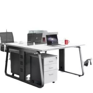 8인용 심플 사무용 파티션포함 화이트 책상세트