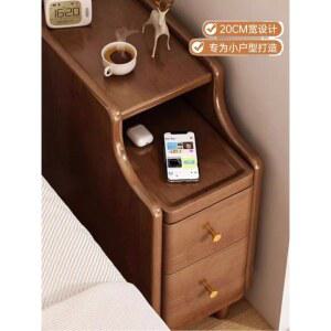원목 틈새협탁 침대옆 쇼파옆 소파옆 라탄협탁 수납장 직접 수납 소파 탁상 간이 프릴 세로