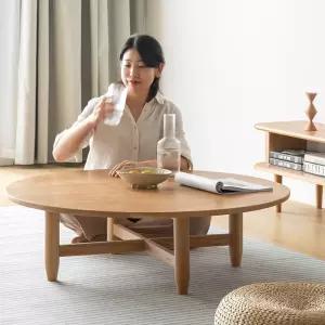 원목 거실 테이블 탁자 낮은 모던 좌탁 좌식 800 북유럽 원형 심플