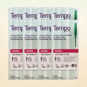 템포 내추럴 순면 탐폰 슈퍼 8p X 8팩생리대 여성 대형 안심 안전 체내형 레귤러