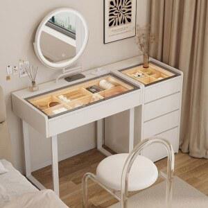 모던 서랍장 거울 일체형 화이트 수납 화장대 대량 심플 60테이블