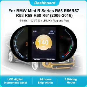 BMW 미니 R 시리즈 R55 R56 R57 R58 R59 R60 R61 2006-2016용 디지털 클러스터 계기판, 속도계 지원 및 재