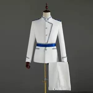 황실 코스튬 유럽 왕자 제복 파티 의상 연극 공연 화이트 드라마 핼로윈