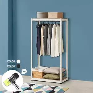 옷걸이 선반 인테리어 형 수납 스텐드 2단 시스템행거80 코트랙헹거 튼튼한철제 고정식옷장 옷행거옷방