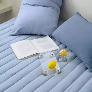 매트커버 레이 누빔 리스 패밀리 (F) (블루) 침대 킹매트커버 면리스 부드러운리스 국산리스