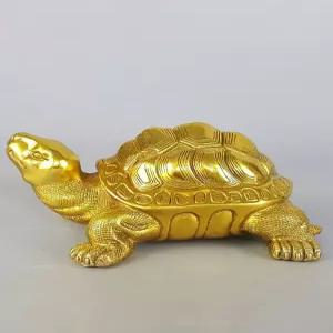도금 황동 거북이 장식 십장생 도금거북이 행운을부르는 선물 풍수 인테리어 도금소품 장수상징