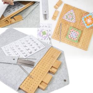 두꺼운 2CM 대나무 광장  차단 보드 할머니 삽화 부직포 보관 가방이있는 매트