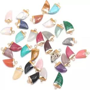 조툰 내추럴 스톤 펜던트 제이드 터쿼이즈 어게이트 크리스탈 쿼츠 비즈 주얼리 제작용 팔찌 목걸이 결과물