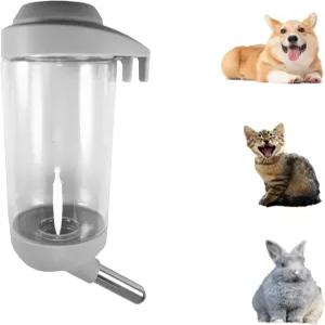 DEEUCHIS 개 상자 물병 17온스 무 드립 애견용 정수기 고양이 작은 동물을 위한 사용하기 쉬운 케이지