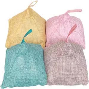 모코포 대나무 냄새 제거제 봉투(4팩) 공기 정화 봉투 천연 방향제 및 옷장 제습기 자동차 청정기(4팩