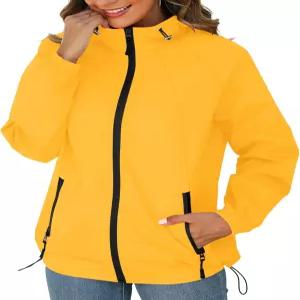 여성용 아보그 레인 재킷 방수 경량 바람막이 후드 패커블 레인코트 포켓 S3XL 포함