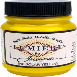 자카드 루미에르 2.25온스 패브릭 페인트 솔라 옐로우 - 종이 목재 세라믹 및 금속용 금속 가벼운 몸체의