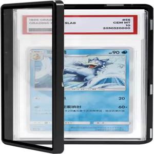 쿨빌 마그네틱 등급 카드 슬랩 프로텍터 - 프리미엄 알루미늄 쇼케이스 자외선 차단 강화 유리가 포함된