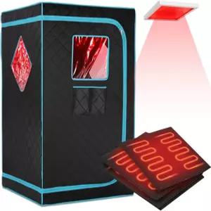 도도 휴대용 풀사이즈 적외선 사우나 가정용 1인용 전신 홈 스파 텐트 히팅 풋 패드 리모컨 강화 접이식