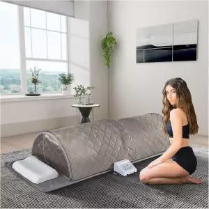 홈 스파용 존멜 개인 적외선 사우나 돔 360도 커버링 누운 핫 카본 베개와 매트가 있는 휴대용 전신 건식