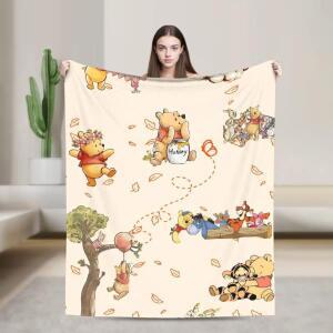 위니 푸우 담요 슈퍼 따뜻한 그래픽 플러시 침구 어린이위한 거실 플란넬 침대보 커버