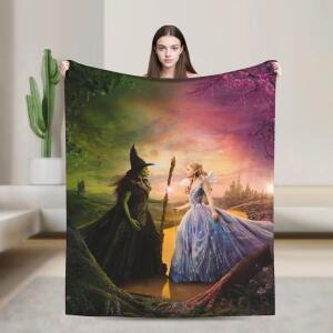 따뜻한 플러시 담요 위키드 2 뮤지컬 영화 글린다 포스터 플란넬 소파 침대 커버 거실호환