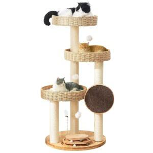 나무 캣트리 스크래칭 기둥 모던 캣타워 수재 침대 장난감 1kg 20파운드 용량