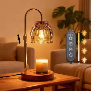 타이머가 있는 캔들 워머 램프와 디머 4레벨 디밍 가능한 꽃등 열 램프 높이 조절 가능 거실 침실용 모던