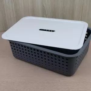 투명 플라스틱 바구니 뚜껑 덮개 수납통 커버 정리함 보관 케이스 마개