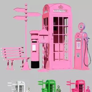 박스 카페 전화 모형 야외 부스 공중전화 공중