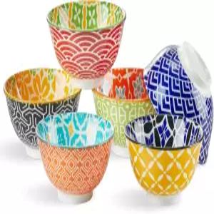 메타홈 세라믹 디핑 볼 디핑용 3.5인치 작은 간장용 미니 조미료 반찬용 샤커트리 보드 6개 세트