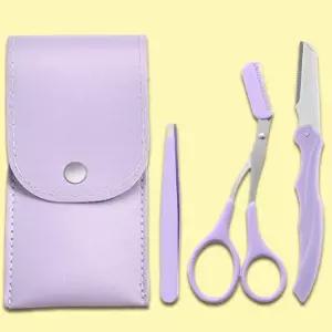 WL 눈썹 정리 관리 도구 칼 눈썹 숱 빗 가위 족 집게 3종 세트