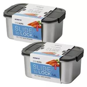 코멕스 스텐킵스 슬라이드 투락 직사각(높은형) 1.4L X 2개