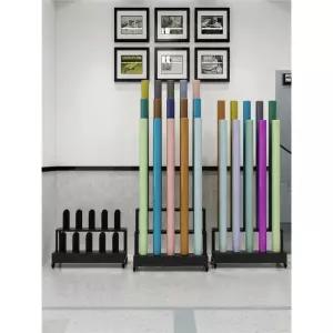 회전바퀴포함 3단 15기둥 롤 필름 거치대 포장재 원단 디스플레이 선반