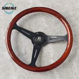 14인치 클래식 빈티지 나무 무늬 스티어링 휠 울프스부르크 스타일 스포츠