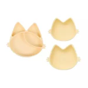 블루마마 실리콘 이유식 자기주도 식판 3종 세트 버터 BNA