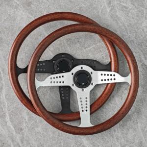 JDM 헤리티지 그랑프리 우드 스타일 스티어링 휠 14인치 클래식 카 스포츠