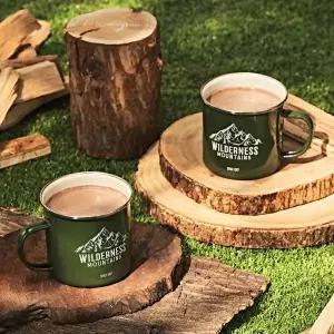 글라스락 머그 법랑컵 셰프토프 음료 커피 캠핑용 딥그린 520ml BNA