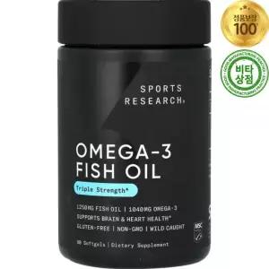 스포츠리서치 오메가 - 3 피쉬오일 1250mg 90정 소프트젤 Omega Fish Oil Triple strength