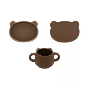 블루마마 유아식기 식판 뚜껑 양손컵 세트 브라운 BNA